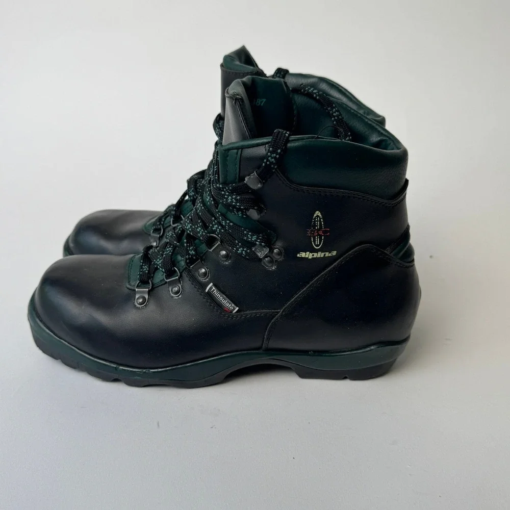 Alpina BC 5019 Backcountry Ski Boots Mens Size 9 Black‎ Green Thinsulate